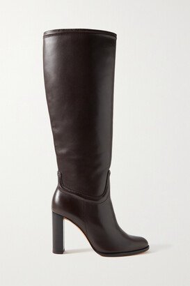 Lauren Leather Knee Boots - Brown