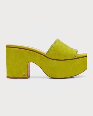 Dessie Suede Platform Mules-AA