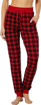 Fleece Joggers (Anniversary Plaid) Women's Casual Pants