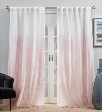 Curtains Crescendo Lined Blackout Hidden Tab Top Curtain Panel Pair, 54 x 96, Set of 2