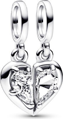 Cubic Zirconia Splitable Mother Daughter Dangle Charm