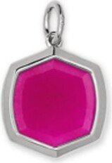 Davis 16mm Sterling Silver Stone Charm in Pink Quartz