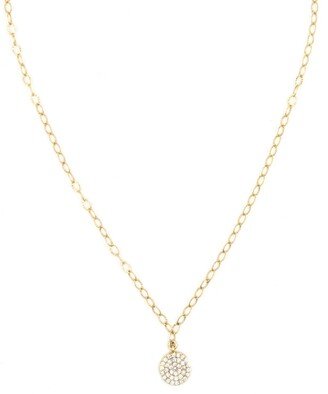 Roberta Sher Designs 14k Gold Filled Pave Disk Charm On Chain