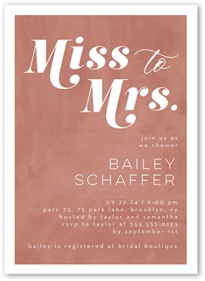 Bridal Shower Invitations: New Mrs Bridal Shower Invitation, Orange, 5X7, Matte, Signature Smooth Cardstock, Square