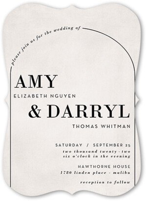 Wedding Invitations: Threshold Wedding Invitation, Grey, 5X7, Pearl Shimmer Cardstock, Bracket