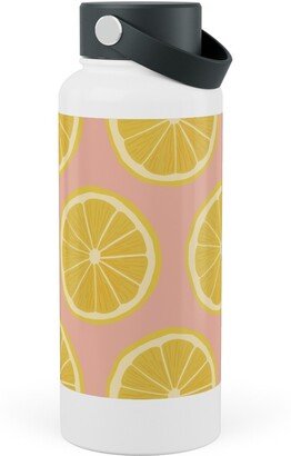 Photo Water Bottles: Lemon - Pink Stainless Steel Wide Mouth Water Bottle, 30Oz, Wide Mouth, Pink