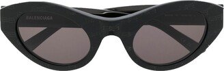 Balenciaga Eyewear Logo-Embossed Round-Frame Sunglasses