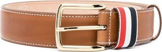 RWB-stripe leather belt