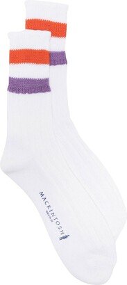 Stripe-Trim Cotton Socks