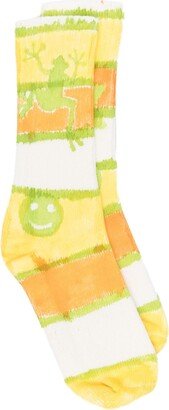 Teddy watercolour striped socks