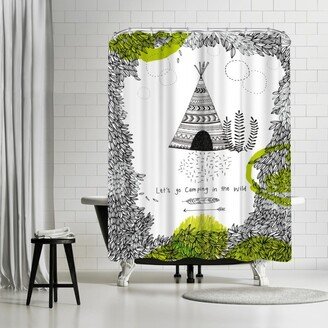 71 x 74 Shower Curtain, Lets Go Camping by Paula Mills