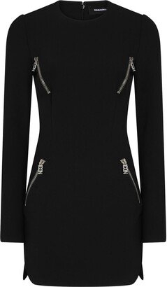 Long-Sleeve Zipped Minidress