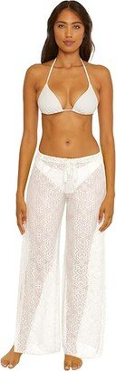 Ibiza Beach Crochet Pants Cover-Up (White) Women's Swimwear