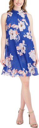 Signature By Robbie Bee Petites Womens Pleated Mini Cocktail and Party Dress