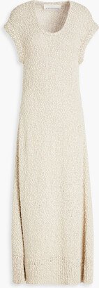 Satsu bouclé-knit cotton and linen-blend midi dress