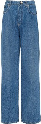 High-Waist Wide-Leg Jeans-AJ