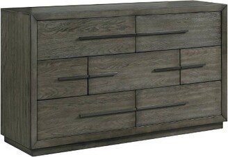 Hollis 7 Drawer Dresser Gray