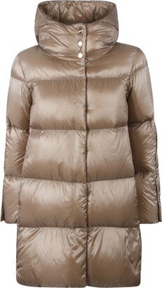 Quilted Hooded Down Coat-AA