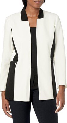 Women's Long Sleeved Color Blocked Zip Pocket Jacket