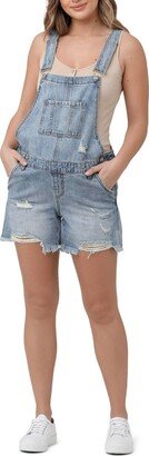 Maternity Denim Short Overalls