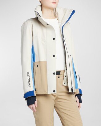 Hainet Belted Colorblock Snow Jacket