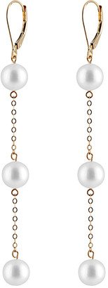 Splendid Pearls 14K Freshwater Pearl Drop Earrings