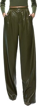 Pompey Pleated Faux Leather Pants