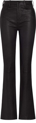 Stretch Bootcut Leather Pants-AA