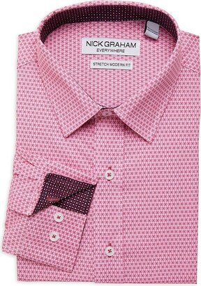 Modern Fit Lucky Clover Print Dress Shirt