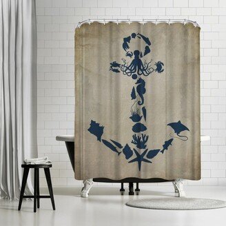 71 x 74 Shower Curtain, Paper Anchor by Samantha Ranlet