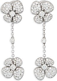 Miseno Jewelry 18K White Gold Ischia Diamond Pave Flower Drop Earrings