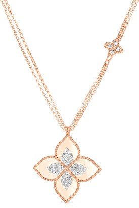 18k Rose Gold Venetian Princess Diamond Pendant Necklace