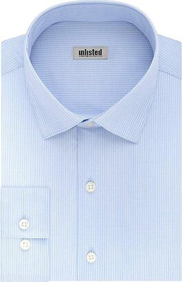 Unlisted by Men's Dress Shirt Regular Fit Checks and Stripes (Patterned) (Sky Blue) Men's Long Sleeve Button Up