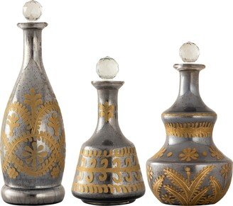 Elk Studio Kemal Bottle - Set of 3 Antique Silver