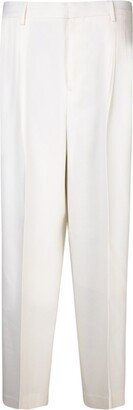 Pleat Detailed Straight-Leg Trousers-AA