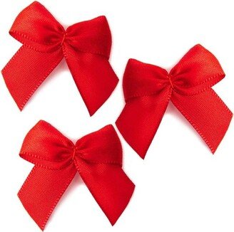 Bright Creations 200-Pack Mini Satin Ribbon Bow w/ Self-Adhesive Tape for Arts and Crafts, Sewing & Gift, Red 1.5