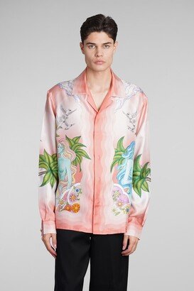 Shirt In Rose-pink Silk