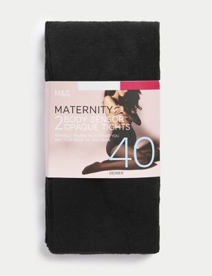 2pk 40 Denier Body Sensor Maternity Tights