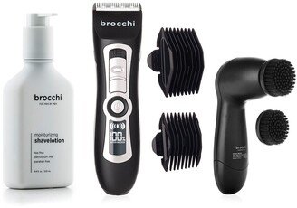 Sebastian Brocchi Brocchi Electric Facial Brush, Trimmer & Moisturizing Shave Lotion Bundle-AA