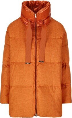 Funnel-Neck Drawstring Puffer Jacket