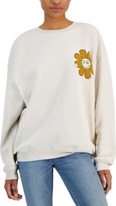 Smileyworld Juniors' Flower Detail Pullover Sweatshirt