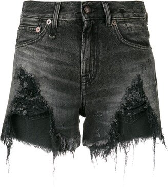 Distressed Denim Shorts-AK