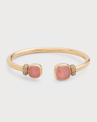 18K Rose Gold Nudo Rose Quartz Bracelet, Size Small