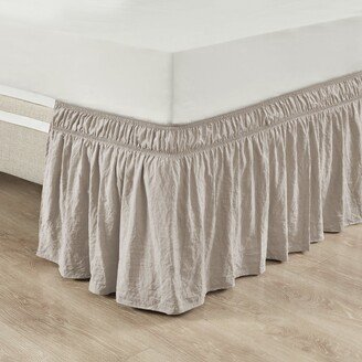 Ruched Ruffle Elastic Easy Wrap Around Bedskirt