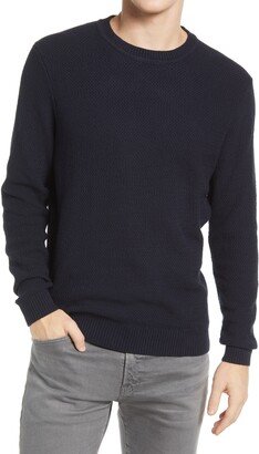 Textured Cotton Crewneck Sweater