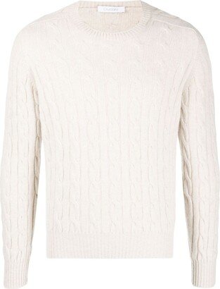 Crew-Neck Cable-Knit Jumper-AA