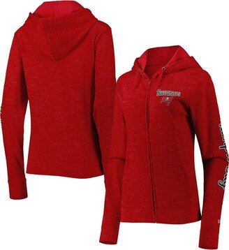 Women's Red Tampa Bay Buccaneers Reverse Space-Dye Full-Zip Hoodie