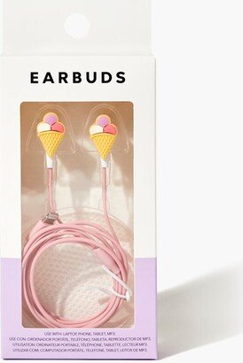 Ice Cream Wired Earbuds in Pink