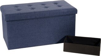 Foldable Tufted Storage Bench Ottoman