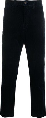 Velvet-Effect Tapered-Leg Trousers